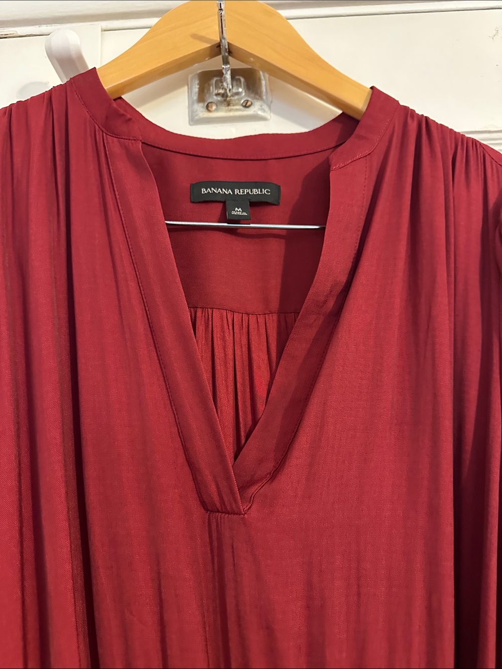 Banana Republic Deep Wine Long Sleeve Maxi Dress with Waist Tie - Picture 6 of 6